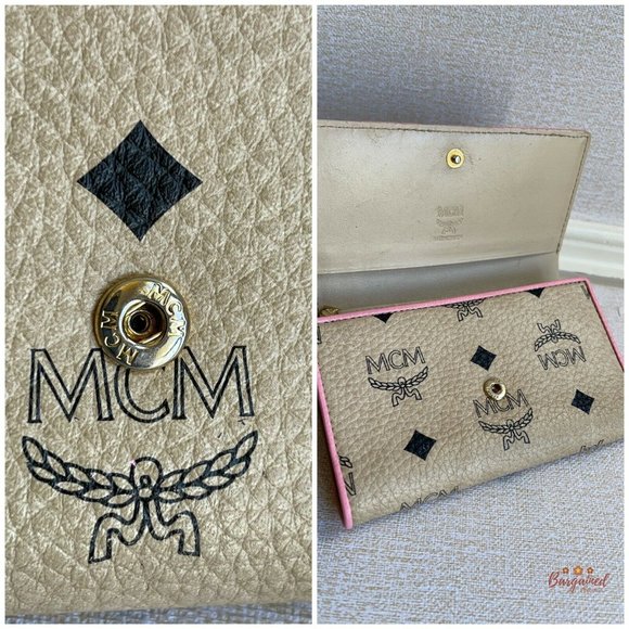 Authentic MCM Beige Visetos Trifold Wallet - Picture 7 of 12